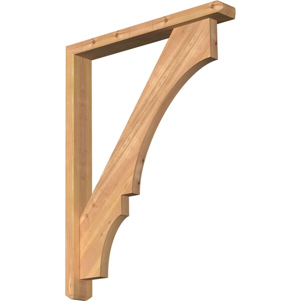 Ekena Millwork Balboa Craftsman Smooth Bracket w/ Offset Brace, Western Red Cedar, 3 1/2"W x 26"D x 34"H BKT0402X26X34BOA04SWR - main